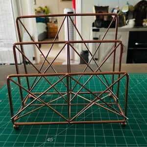 Rose Gold Metal Mail Organizer Rack